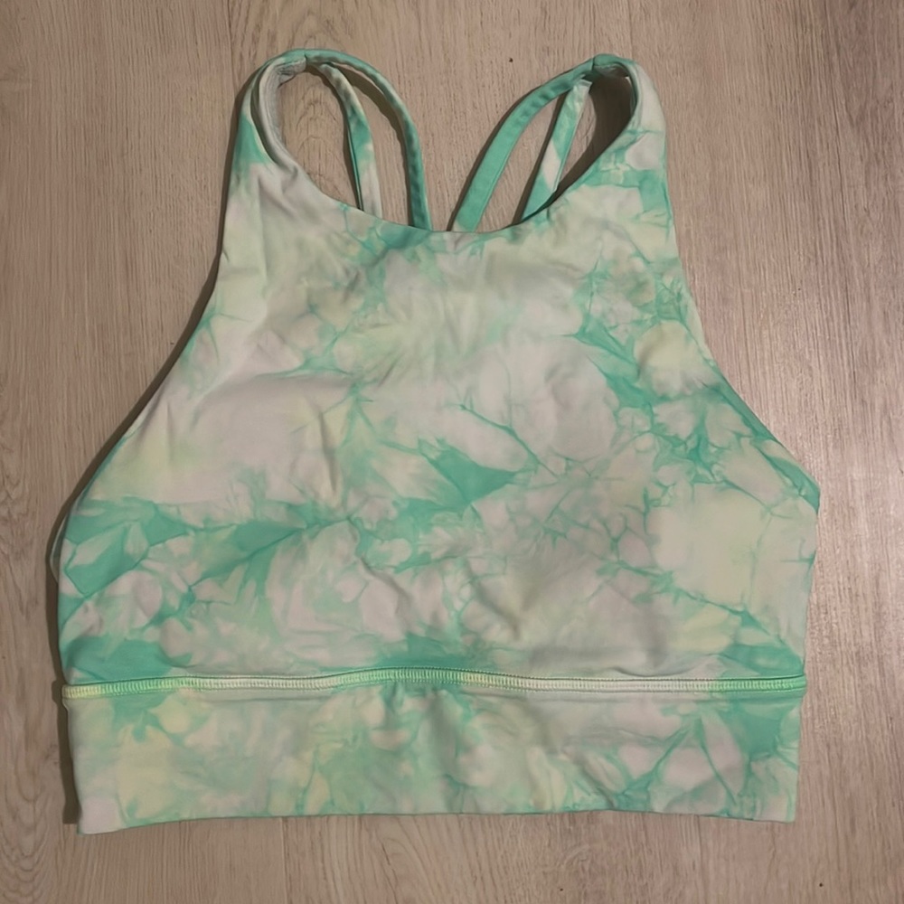 Green Tye dye lululemon crop top